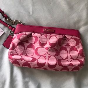 Pink coach wristlet